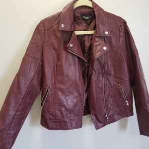 Faux Leather Moto Jacket